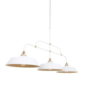 Mexlite Nové hanglamp – In hoogte verstelbaar – E27 (grote fitting) – goud en wit