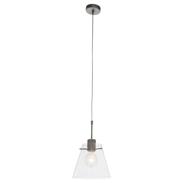 Steinhauer Glass cloak hanglamp – ø 22 cm – In hoogte verstelbaar – E27 (grote fitting) – staal en transparant - Image 2