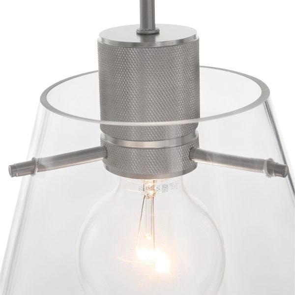 Steinhauer Glass cloak hanglamp – ø 22 cm – In hoogte verstelbaar – E27 (grote fitting) – staal en transparant - Image 4