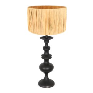 Anne Light & Home Lyons tafellamp – ø 40 cm – E27 (grote fitting) – naturel en zwart