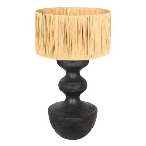 Anne Light & Home Lyons tafellamp – ø 40 cm – E27 (grote fitting) – naturel en zwart
