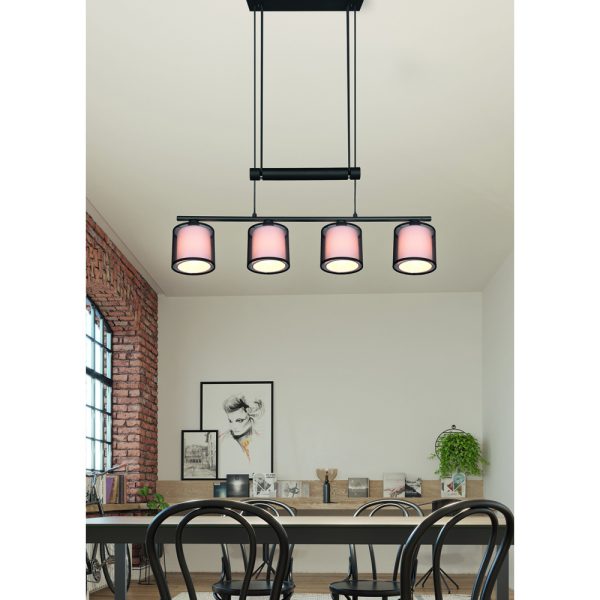 Hanglamp Trio Leuchten Burton zwart