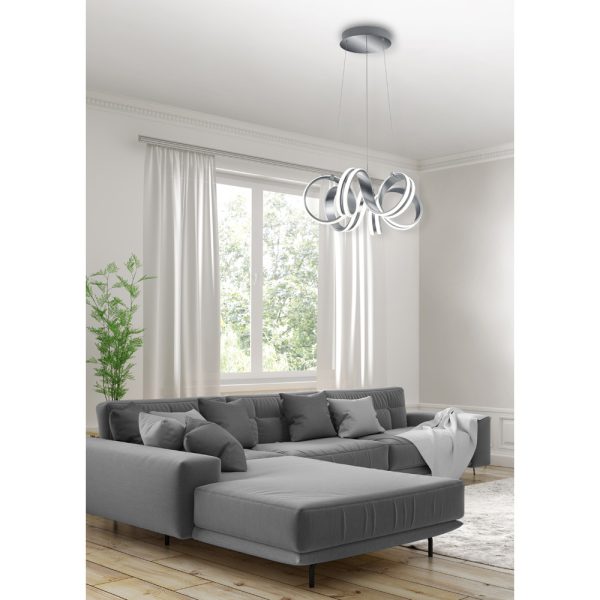 Hanglamp Trio Leuchten Carrera aluminium
