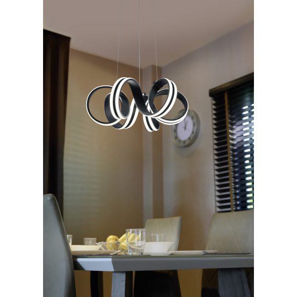 Hanglamp Trio Leuchten Carrera zwart