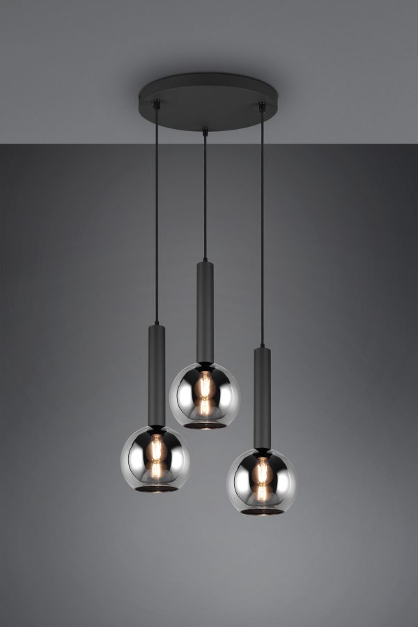 Hanglamp Trio Leuchten Clayton zwart