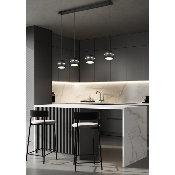 Hanglamp Trio Leuchten Fletcher zwart