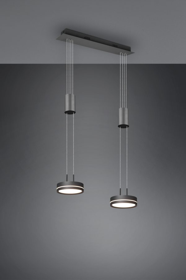 Hanglamp Trio Leuchten Franklin antraciet - Image 2