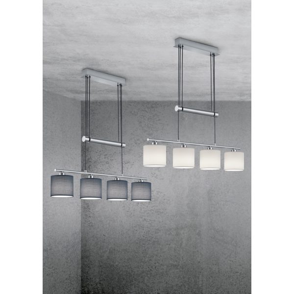 Hanglamp Trio Leuchten Garda nikkel