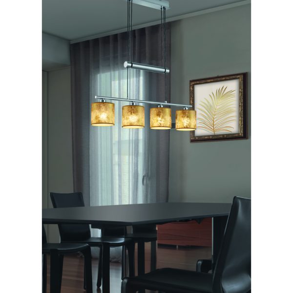 Hanglamp Trio Leuchten Garda nikkel