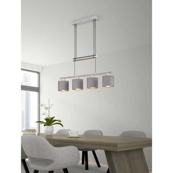 Hanglamp Trio Leuchten Garda nikkel