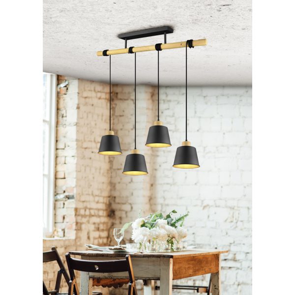 Hanglamp Trio Leuchten Harris zwart