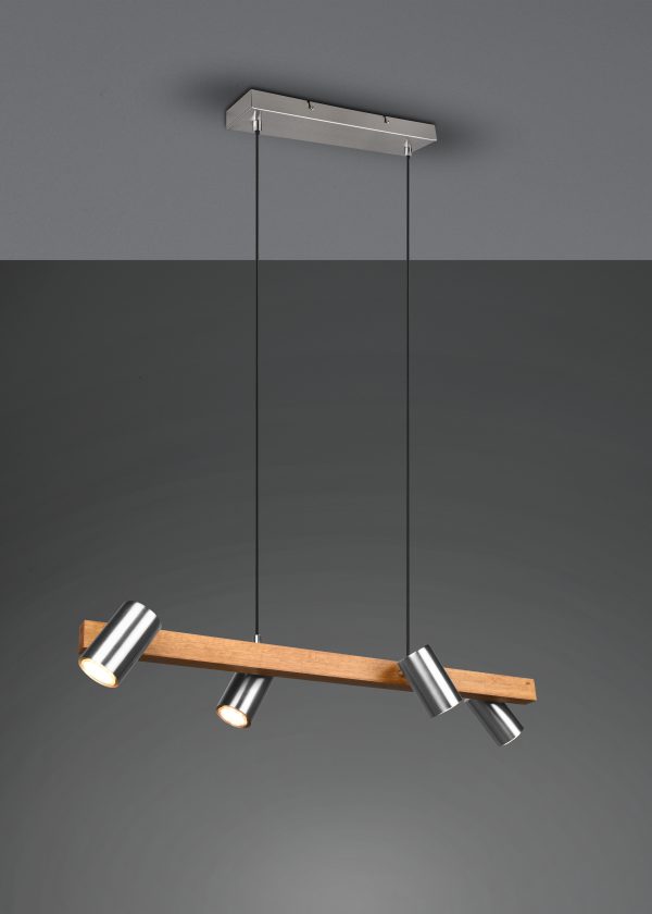 Hanglamp Trio Leuchten Marley nikkel