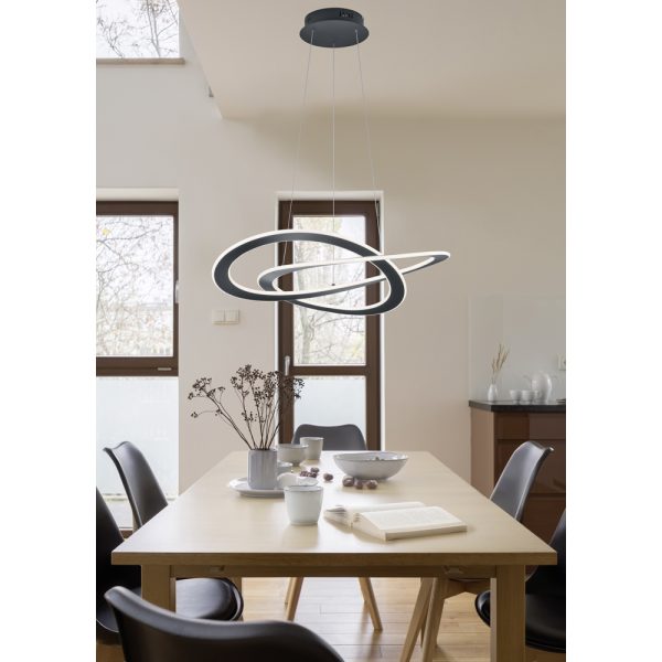 Hanglamp Trio Leuchten Oakland antraciet
