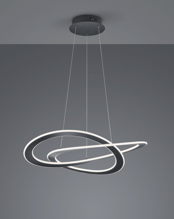 Hanglamp Trio Leuchten Oakland antraciet - Image 2