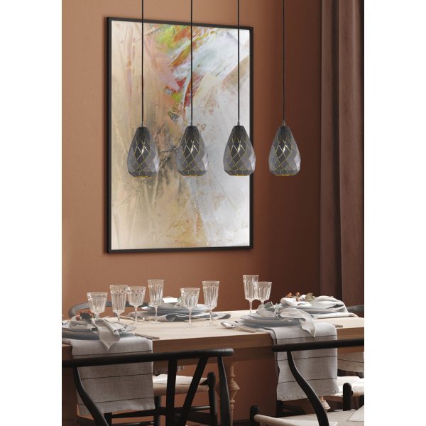 Hanglamp Trio Leuchten Onyx antraciet