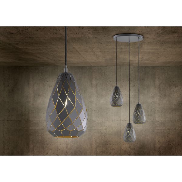 Hanglamp Trio Leuchten Onyx antraciet