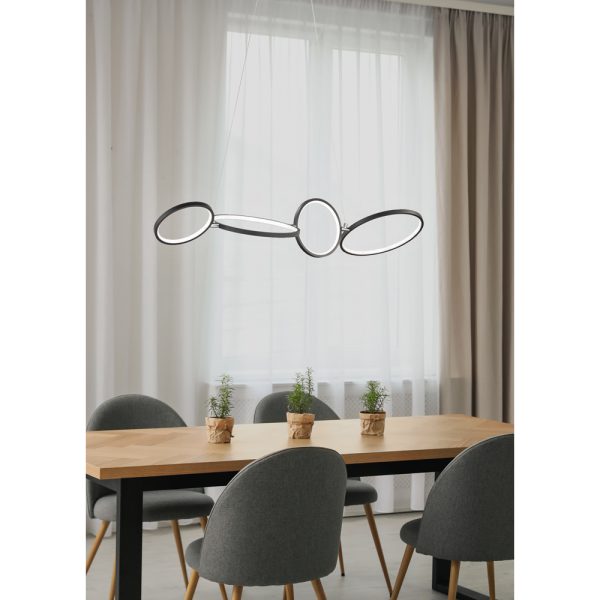 Hanglamp Trio Leuchten Rondo zwart