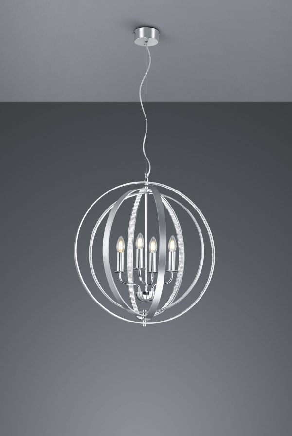 Kroonluchter Trio Leuchten Candela aluminium - Image 2