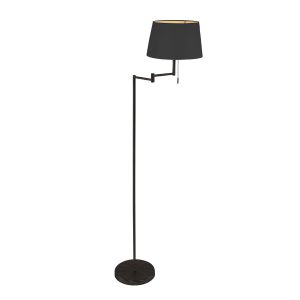 Mexlite Bella vloerlamp – In hoogte verstelbaar – E27 (grote fitting) – zwart