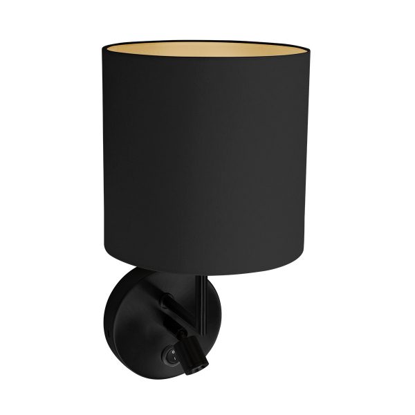 Mexlite Noor wandlamp – ø 18 cm – LED + E27 – goud en zwart