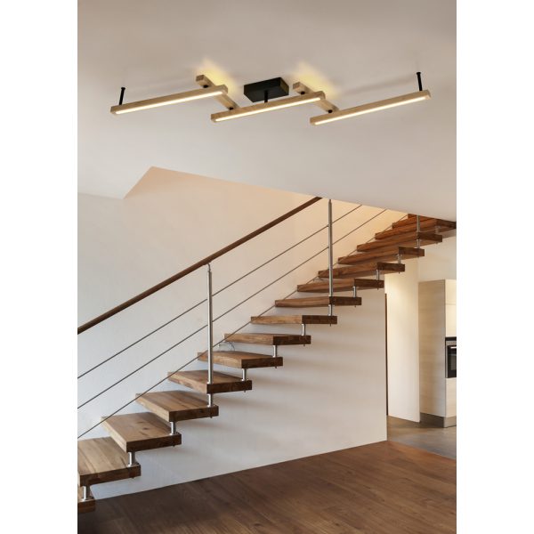 Plafondlamp Trio Leuchten Bellari hout