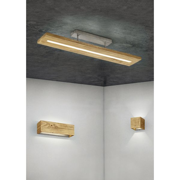 Plafondlamp Trio Leuchten Brad hout