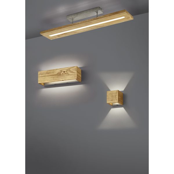 Plafondlamp Trio Leuchten Brad hout - Image 2
