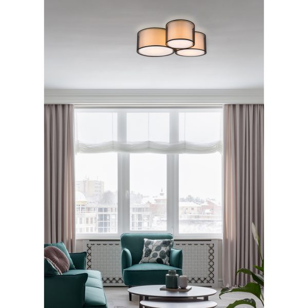Plafondlamp Trio Leuchten Burton zwart