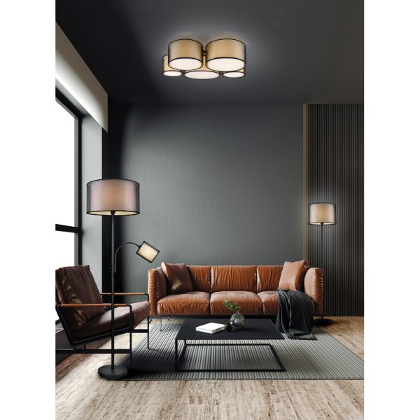 Plafondlamp Trio Leuchten Burton zwart