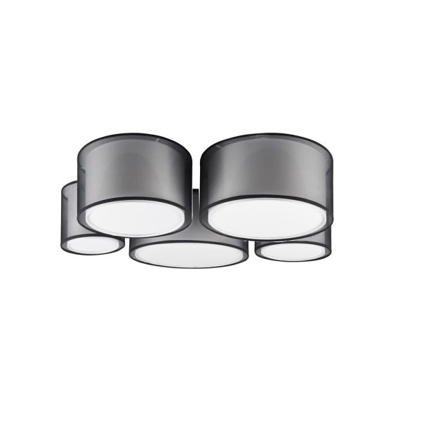 Plafondlamp Trio Leuchten Burton zwart - Image 2