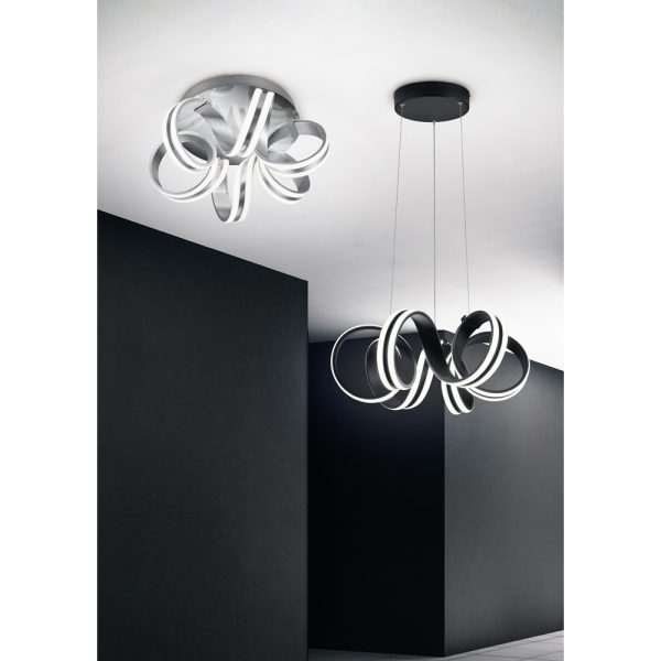 Plafondlamp Trio Leuchten Carrera aluminium