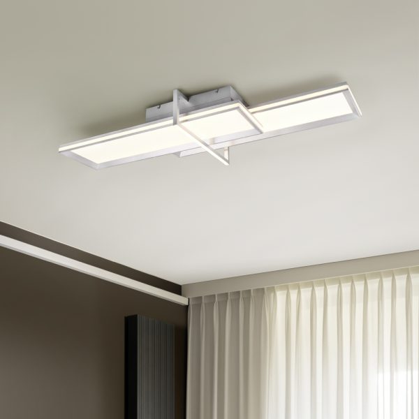 Plafondlamp Trio Leuchten Charleston aluminium