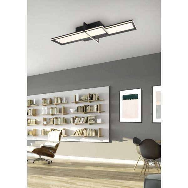 Plafondlamp Trio Leuchten Charleston antraciet