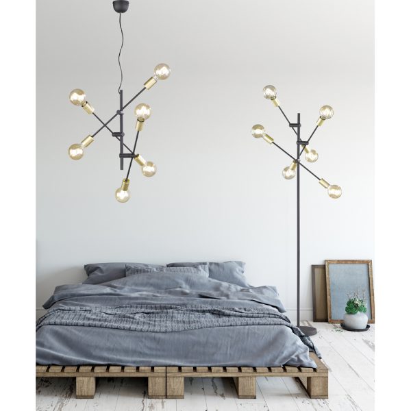 Plafondlamp Trio Leuchten Cross zwart