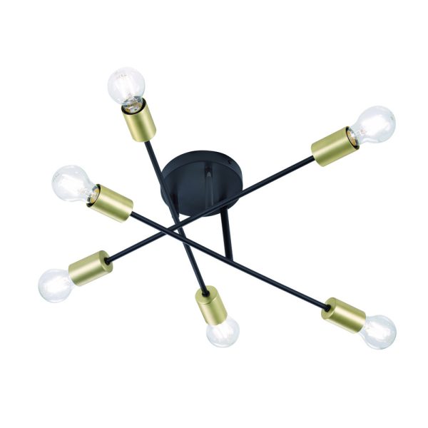 Plafondlamp Trio Leuchten Cross zwart - Image 2