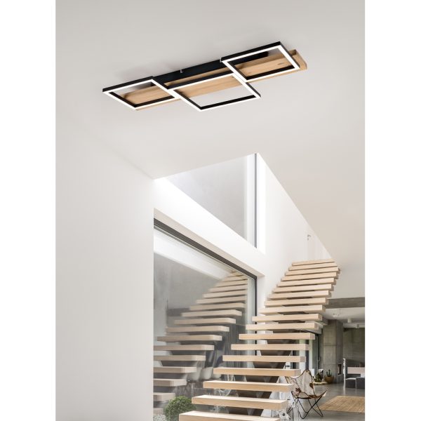 Plafondlamp Trio Leuchten Harper zwart