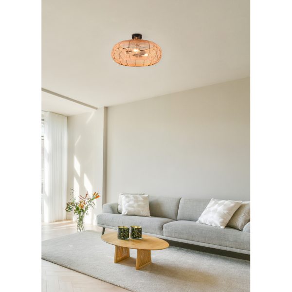 Plafondlamp Trio Leuchten Inga hout - Image 4