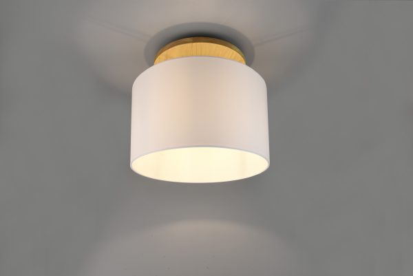 Plafondlamp Trio Leuchten Korba hout