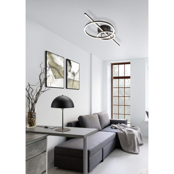 Plafondlamp Trio Leuchten Montilla zwart