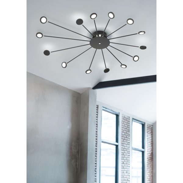 Plafondlamp Trio Leuchten Peacock zwart