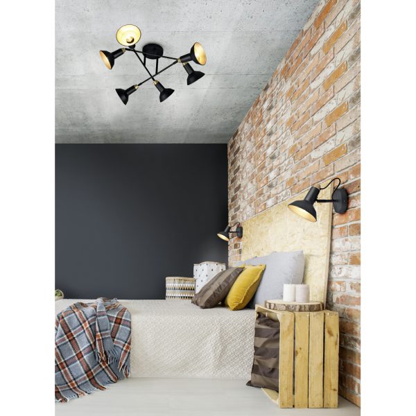 Plafondlamp Trio Leuchten Roxie zwart