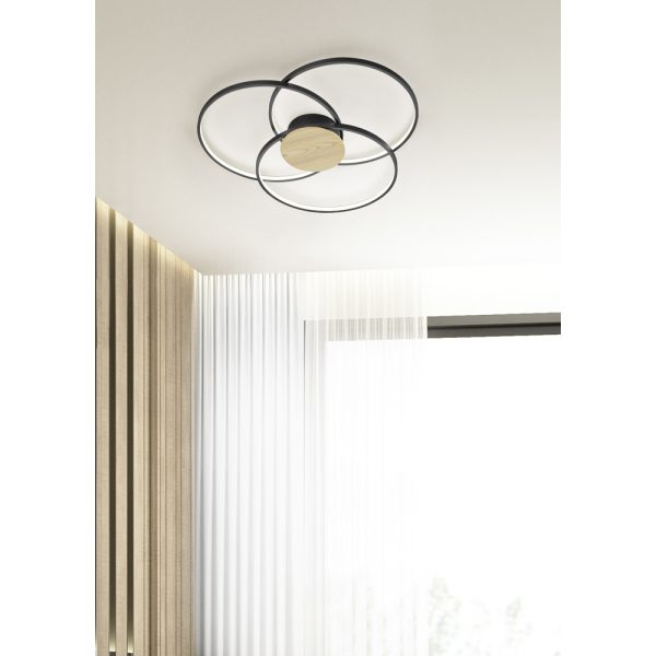 Plafondlamp Trio Leuchten Sedona zwart - Image 2