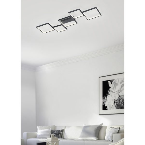 Plafondlamp Trio Leuchten Sorrento zwart