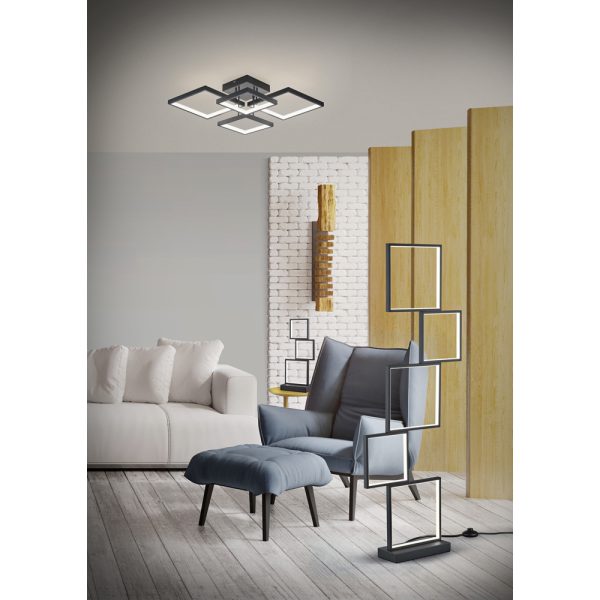 Plafondlamp Trio Leuchten Sorrento zwart