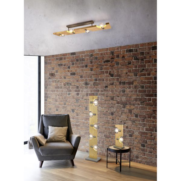 Plafondlamp Trio Leuchten Tailor hout