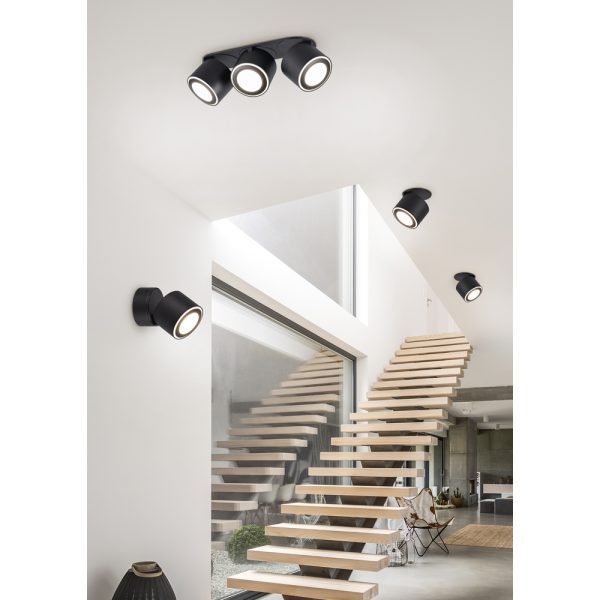 Plafondlamp Trio Leuchten Taurus zwart