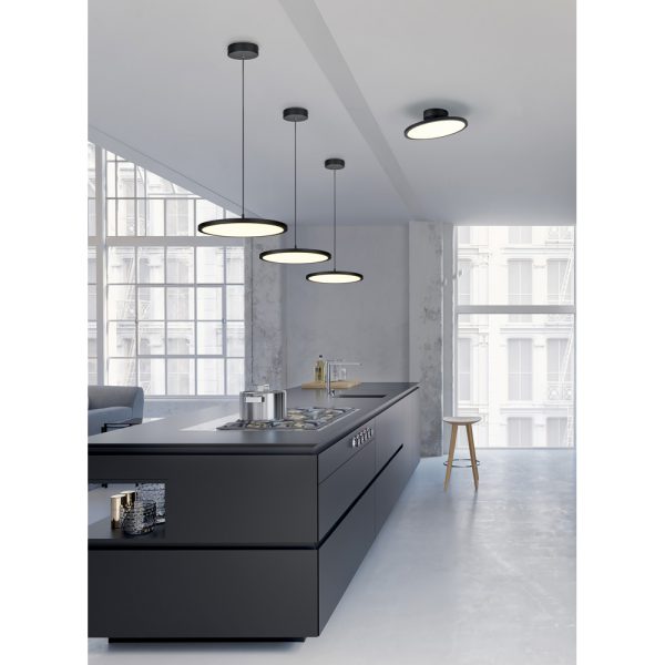 Plafondlamp Trio Leuchten Tray zwart