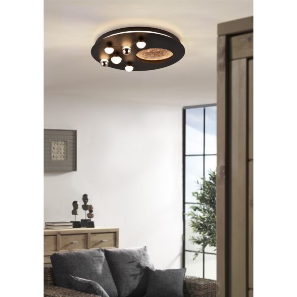 Plafondlamp Trio Leuchten Zodiac zwart
