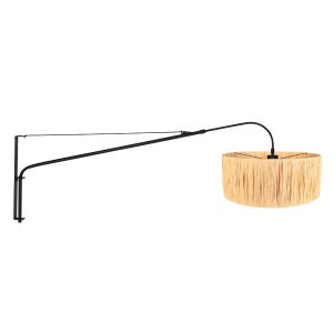 Steinhauer Elegant classy wandlamp – In hoogte verstelbaar – E27 (grote fitting) – naturel en zwart