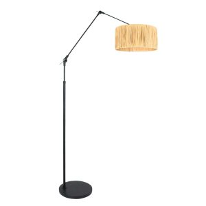 Steinhauer Prestige chic vloerlamp – Draai- en/of kantelbaar en In hoogte verstelbaar – E27 (grote fitting) – naturel en zwart